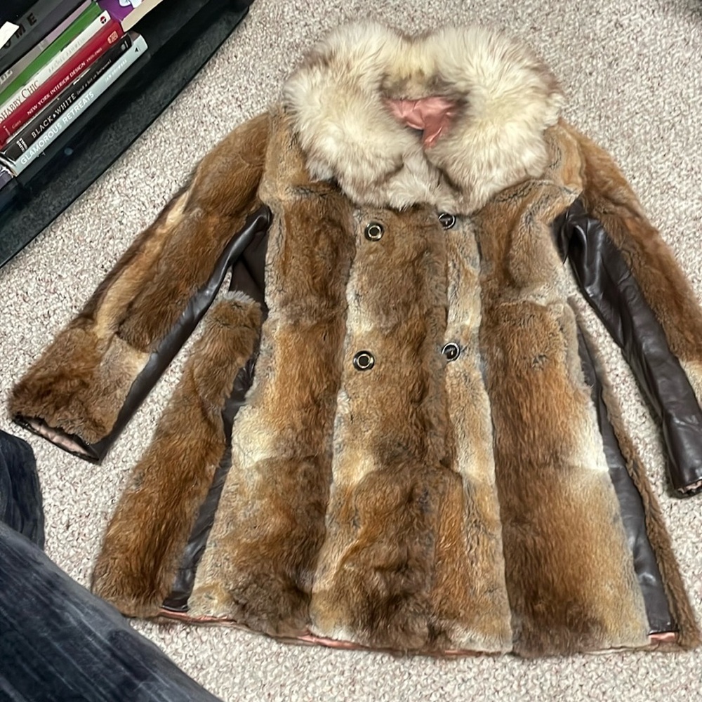 Vintage 1977 fur/leather insert jacket